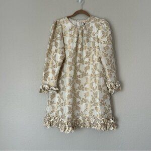 NWT By Timo Brocade Mini Dress in White and Gold⭐️